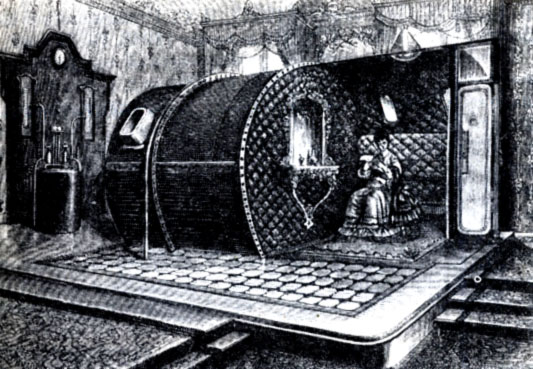 Лечебный кабинет-барокамера в Милане, 1880 г.